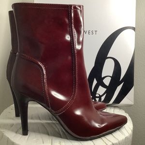 NINE WEST “DRAMATICO” RED CALF BOOTIES SIZE 9.5